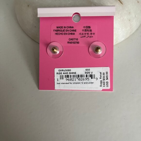 BNWT KATE SPADE • Brilliant Pink Rise and Shine Crystal Earrings  (OS) - Picture 4 of 5